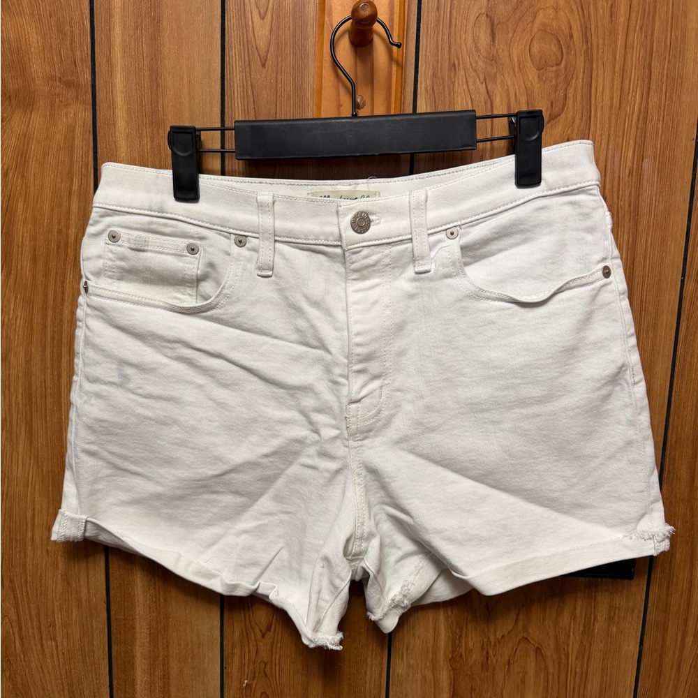 Women's high-rise White Denim Shorts